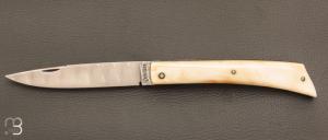    Couteau " Mandrin " de collection par Philippe Voissière - Ivoire de phacochère et lame Damasteel®