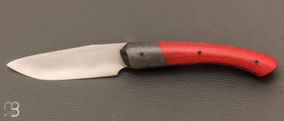 Couteau " Merops " Liner-Lock Micarta / FatCarbon et MagnaCut par Olivier Lamy - Skua Coutellerie