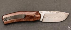    Couteau  " custom " par Guy Poggetti - Micarta et lame en acier C130