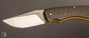   Couteau " Midnight " slipjoint custom par Olivier Ouertal - Fibre de carbone et lame en RWL34