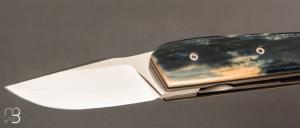    Couteau " Mini Mastard " custom par Christophe Arbogast - Ivoire de mammouth et lame en RWL34