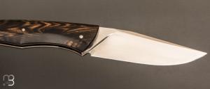    Couteau " Mustang " custom par Frédéric Augé - Ébène blanc et RWL34