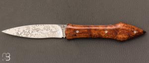   Couteau " L'Oegopsyde " fait main par Laraud Blade  - Bois de fer et 14C28 pshit wash