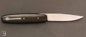    Couteau " Oval " custom par Des Horn - Fibre de carbone et lame en Nitrobe77