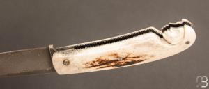 Couteau  "  Pièce unique  " de Jérôme Lamic - Bois de cerf et damas