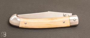 Couteau " Pièce unique " par Laurent Gaillard - Bois de cerf et 14C28N