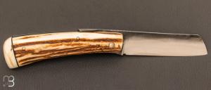   Couteau  de poche Piémontais Bois de cerf de Richard Ciachera