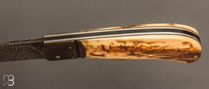    Couteau " Read " custom par Nicolas Weber - Ivoire de mammouth et lame damas