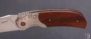     Couteau " Rocket " custom de Stéphane Sagric - Micarta et CristalTi