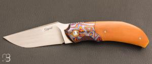  Couteau " Rocket " custom de Stéphane Sagric - Micarta Westinghouse et ZircuTi