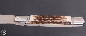 Couteau " Rumilly " par Romain Alvarez - Bois de cerf et lame en RWL34