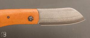 Couteau " Rusty " piémontais de poche de Sylvain Petit - Les Couteaux du Mitou - Micarta vintage