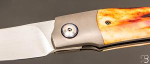   Couteau  "  SHUT " par Thierry Savidan - Cerf sambar et RWL-34