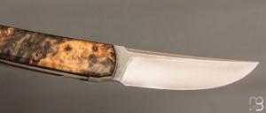    Couteau " Sanjo " custom par Guy Poggetti - Loupe de marronnier et Elmax