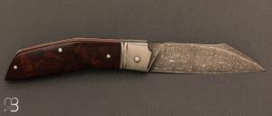 Couteau " Scalp " custom par David Breniere - Bois de fer et lame damas