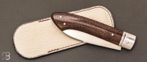 Couteau " Pièce unique " custom par Laurent Gaillard - Micarta et 14c28N