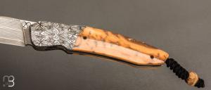     Couteau " Sirius A  " par Florian Keller - Mammouth / Damas et Suminagashi