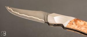    Couteau " Sirius B  " par Florian Keller -  Sanmaï inox et loupe de marronnier stabilisée