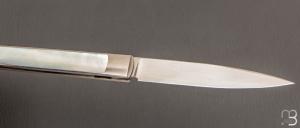 Couteau " Slipjoint " custom de Lionel Lalague - Nacre et lame en RWL34