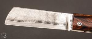 Couteau " Snard " par Tom Fleury - Fibre de carbone mammouth et lame suminagashi