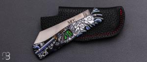Couteau Douk-Douk "Sons of Douk-Douk®" lame Higonokami thème Art Japonais Oni
