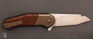 Couteau " TITAN XL "Titane et Micarta par Éric Demongivert