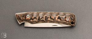  Couteau " Troll Toxifié " pliant par Wildsteer - Pakkawood marron et lame en 14c28