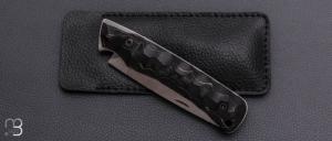   Couteau "Troll Toxifié" pliant par Wildsteer - Pakkawood noir et lame en 14c28