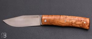   Couteau artisanal pliant par Laurent Gaillard - Bouleau et 14C28n