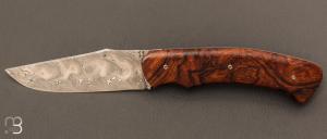 Couteau " custom " bois de fer d'Arizona et damas par Joël Grandjean