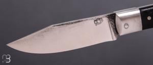    Couteau de poche à cran carré Pierre Henri Monnet - Corne de buffle et 90McV8