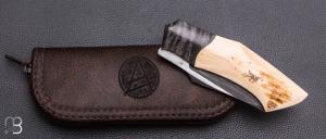    Couteau " custom Liner-lock " de Berthelemy Gabriel - La Forge Agab - Mammouth / Manguier et Damas