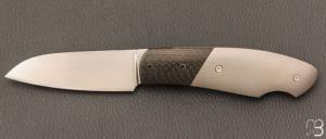    Couteau  "  custom " pliant par David Lespect - Titane/carbone et lame RWL34