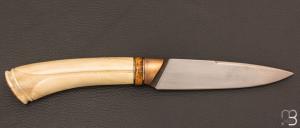   Couteau " custom " droit de Benoit Maguin - Ivoire de phacochère