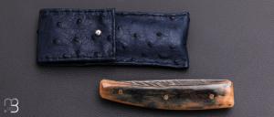     Couteau " custom " de Alain & Joris Chomilier - Ivoire de mammouth et damas inoxydable Vegas Forge