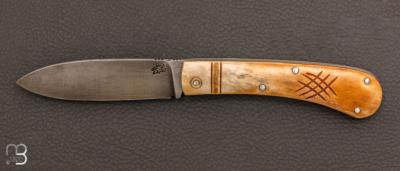 Couteau de poche à cran carré - bois de cerf - Pierre Henri Monnet