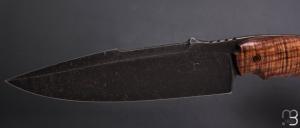 Couteau " fixe custom " par Fabrice Delbart - Forge Celtique - Koa et lame en 90mcv8
