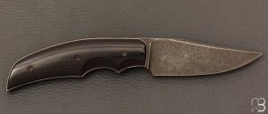   Couteau  "  Liner-lock custom " pliant par David Lespect - Micarta et D2 stonewashed