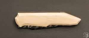    Couteau " custom " de Berthelemy Gabriel - La Forge Agab -  Ivoire de mammouth et damas