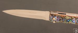    " Dague " custom par Koji Hara - Abalone et lame en Cowry-Y