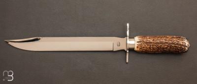 Dague de chasse en bois de cerf par Jacques Mongin