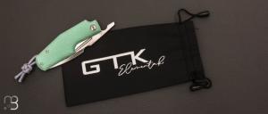 Couteau  " Elementak "  Tiffany Blue G10 et lame en RWL34 de GTKnives - Thomas Gony