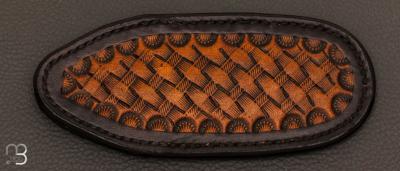 Etui cuir fait main pour couteau  pliant par Anthony Brochier