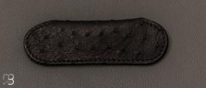    Etui cuir d'autruche naturel pour couteau de poche