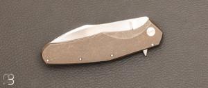 Couteau  "  Flipper custom " pliant par David Lespect - Titane et lame RWL-34