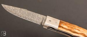 Couteau "   Gentleman Folder " custom damas et mammouth par Claude Giraud