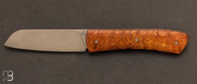 Couteau " Go " custom loupe de padouk d'Asie par David Margrita - Mbull Knives