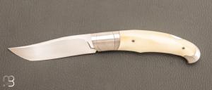  Couteau  "  Marcos Lock-back " pliant artisanal de Cyril Kalisz - Ivoire de phacochre et RWL-34