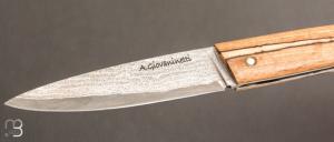   Couteau " Le Lombard " par Adrien Giovaninetti Hêtre échauffé stabilisé et VG10 damas