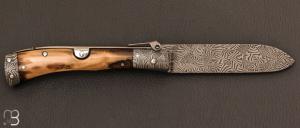  Couteau " Navaja Imperial " par Jesus Granda - Ivoire de mammouth et lame damas
